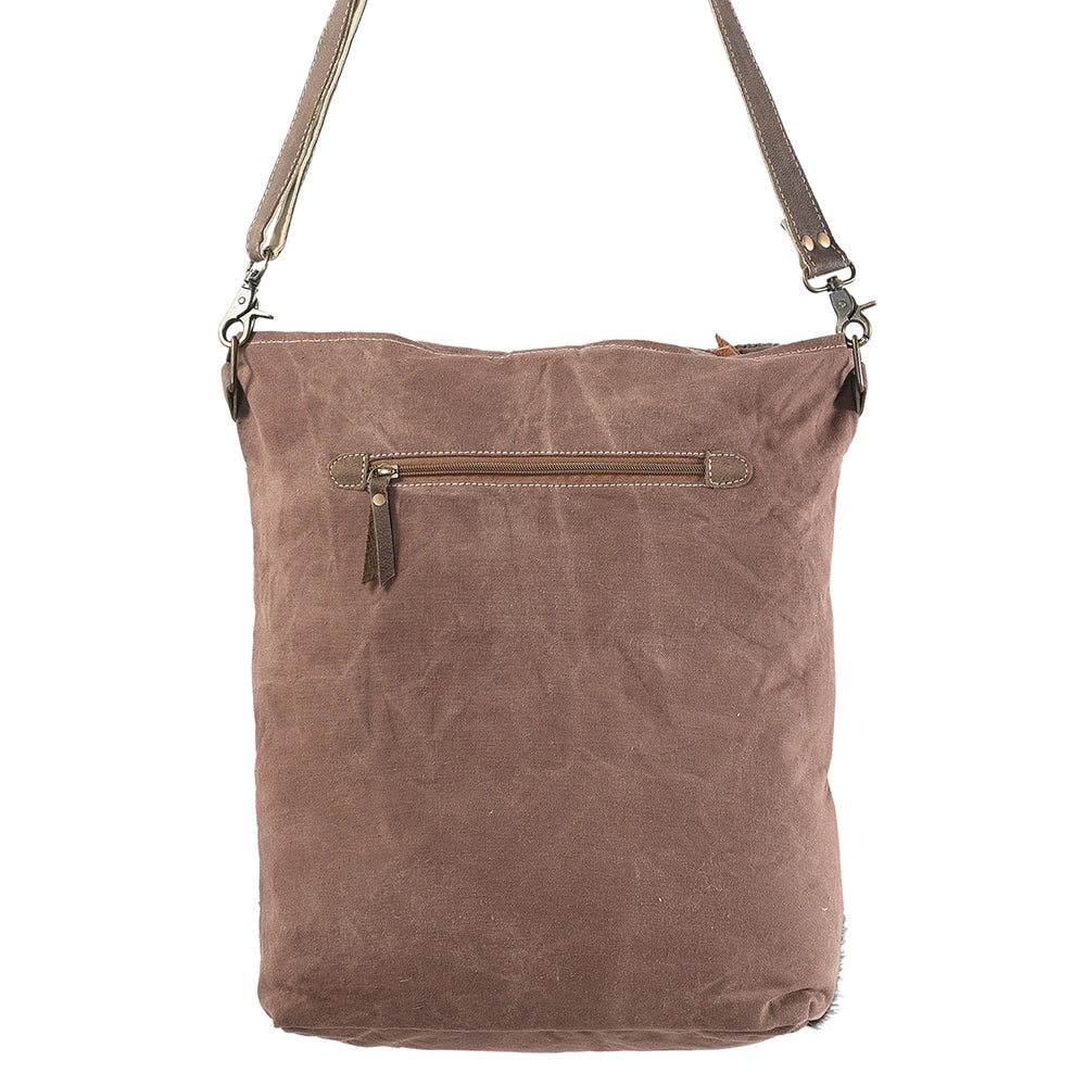 Ohlay Crossbody Upcycled Canvas Hair-On Genuine Leather