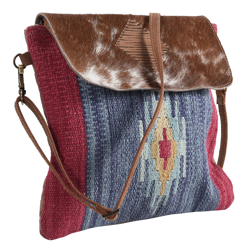 Ohlay Crossbody Upcycled Wool Upcycled Canvas Hair-On Genuine Leather