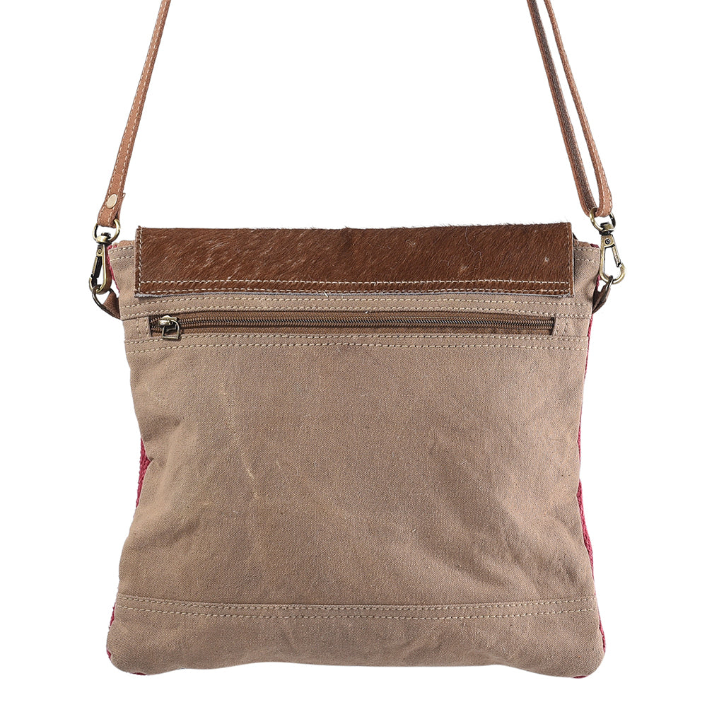 Ohlay Crossbody Upcycled Wool Upcycled Canvas Hair-On Genuine Leather