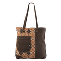 Upcycled Woolen And TopGrain Leather Tote Bag For Women WesternInspired Style Purse