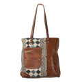 OHLAY Upcycled Wool Canvas Genuine Leather Tote