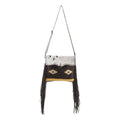 OHLAY Cross Body Upcycled Wool Canvas Embossed Hair-On Genuine Leather Women Bag Western Handbag Purse Womens Handbags