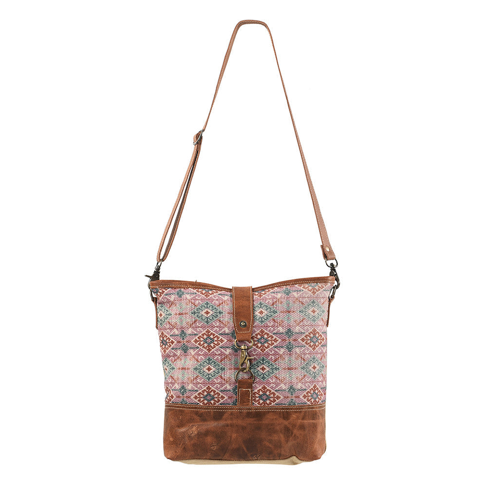 OHLAY Upcycled Wool Canvas Genuine Leather Messenger Bag