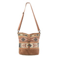 Ohlay Large Crossbody Upcycled Wool Canvas Genuine Leather