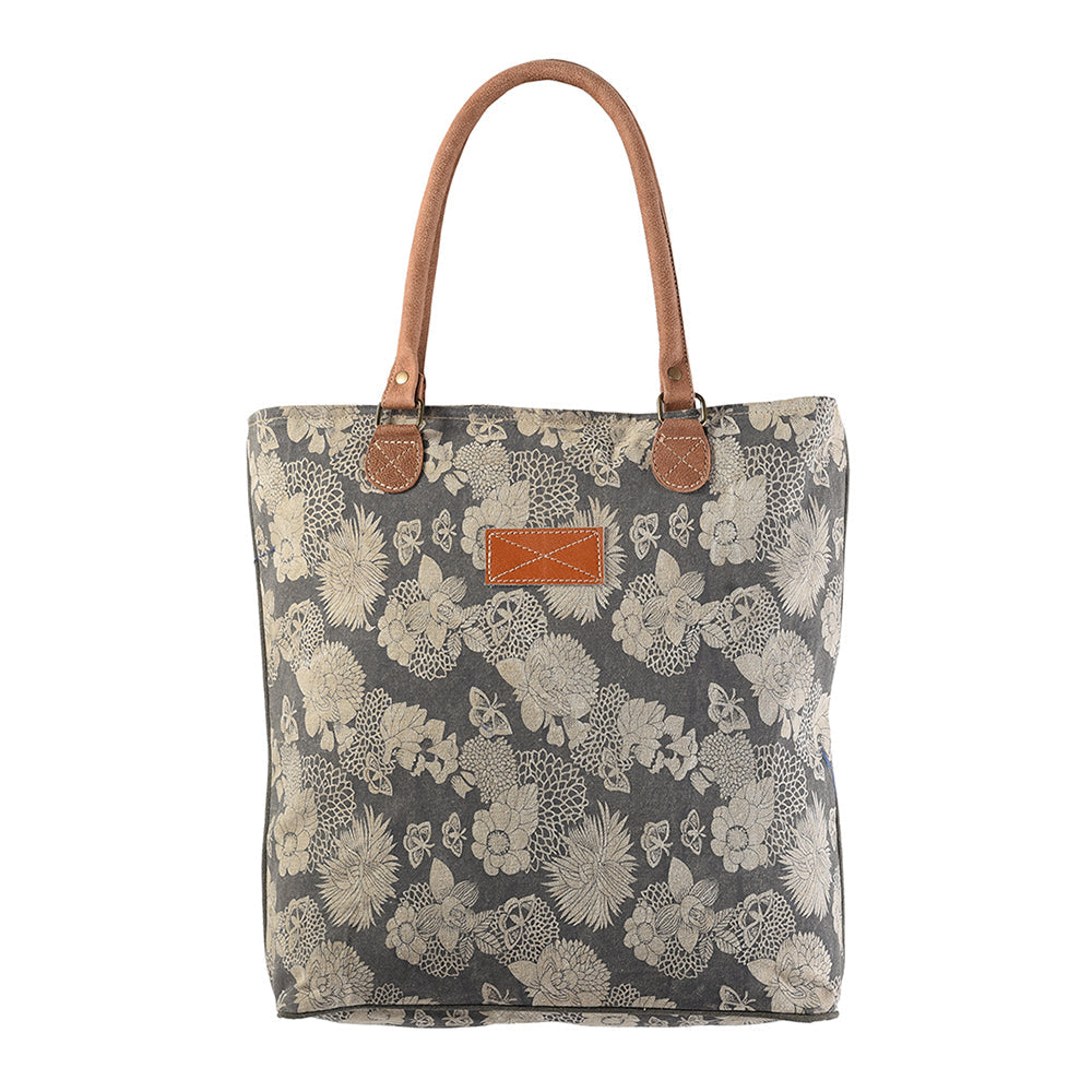 Ohlay Tote Upcycled Canvas Genuine Leather