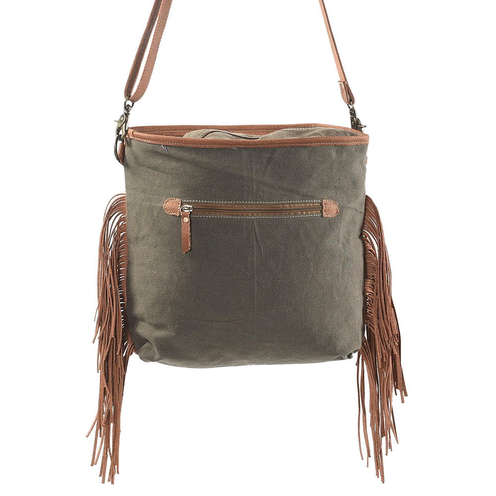 Ohlay Crossbody Upcycled Canvas Genuine Leather
