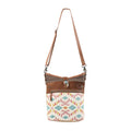 OHLAY Upcycled Canvas Hair-On Genuine Leather Messenger Bag