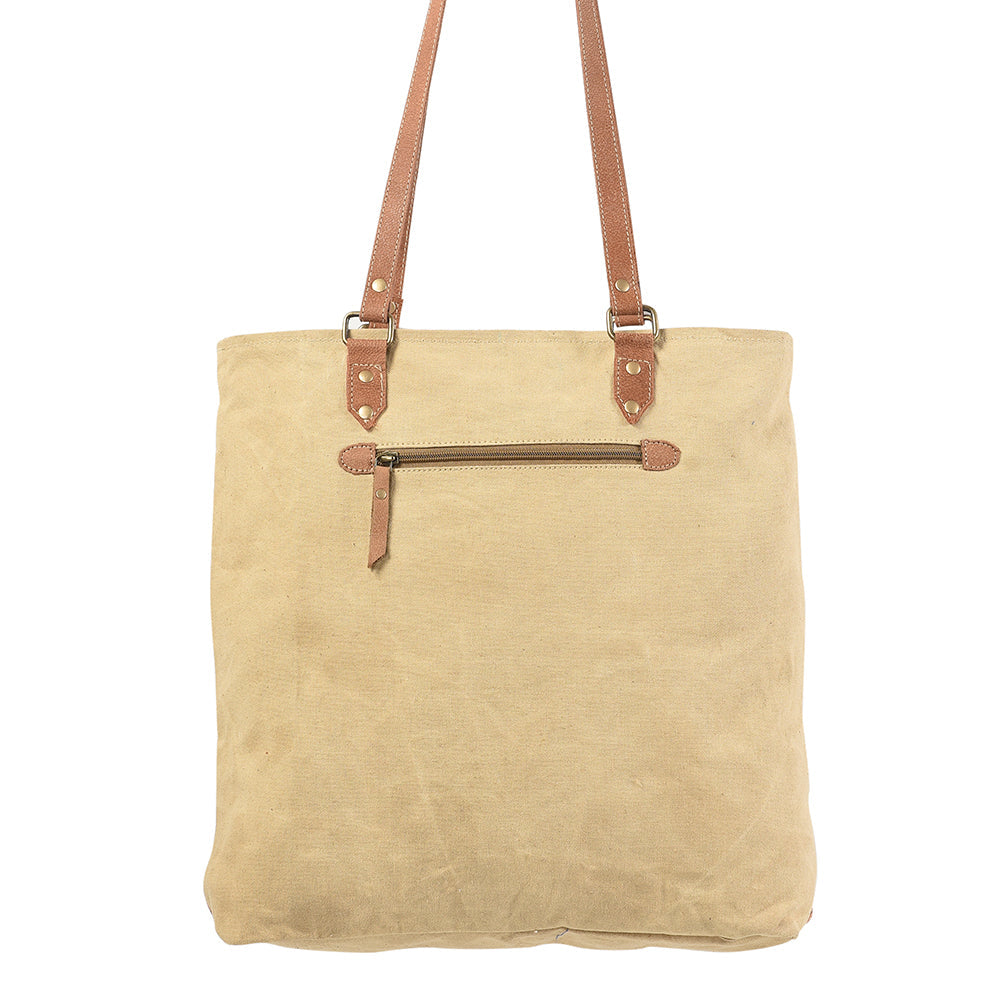 Ohlay Tote Upcycled Wool Upcycled Canvas Genuine Leather