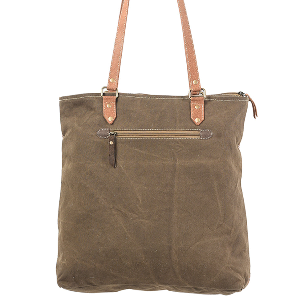OHLAY KB215 TOTE Upcycled Wool Canvas Hair-on Genuine Leather women bag western handbag purse