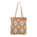 OHLAY Upcycled Wool Canvas Hair-On Genuine Leather Tote