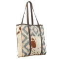 OHLAY Upcycled Wool Canvas Hair-On Genuine Leather Tote