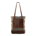 OHLAY Upcycled Canvas Genuine Leather Tote