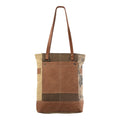 OHLAY Upcycled Canvas Genuine Leather Tote