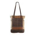 OHLAY Upcycled Canvas Genuine Leather Tote
