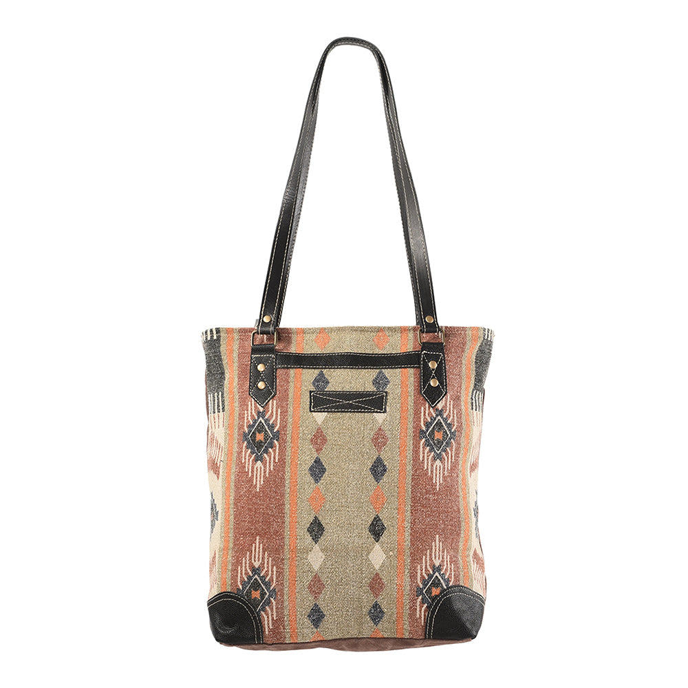 Ohlay Tote Upcycled Canvas Genuine Leather