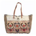 OHLAY Upcycled Wool Canvas Hair-On Genuine Leather Tote