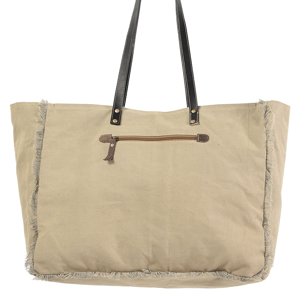 Ohlay Tote Upcycled Wool Upcycled Canvas Hair-on Genuine Leather