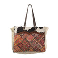 Ohlay Tote Upcycled Wool Upcycled Canvas Embossed Hair-on Genuine Leather
