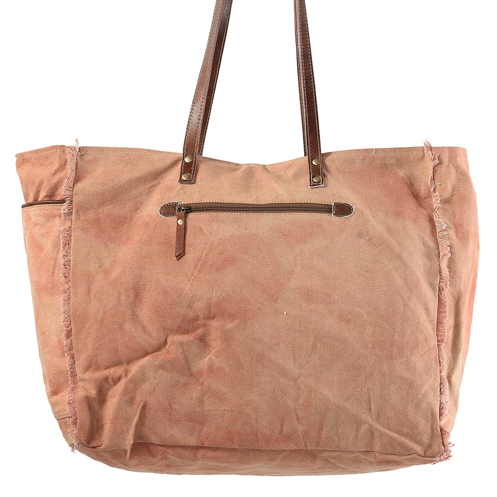 Ohlay Tote Upcycled Wool Upcycled Canvas Genuine Leather