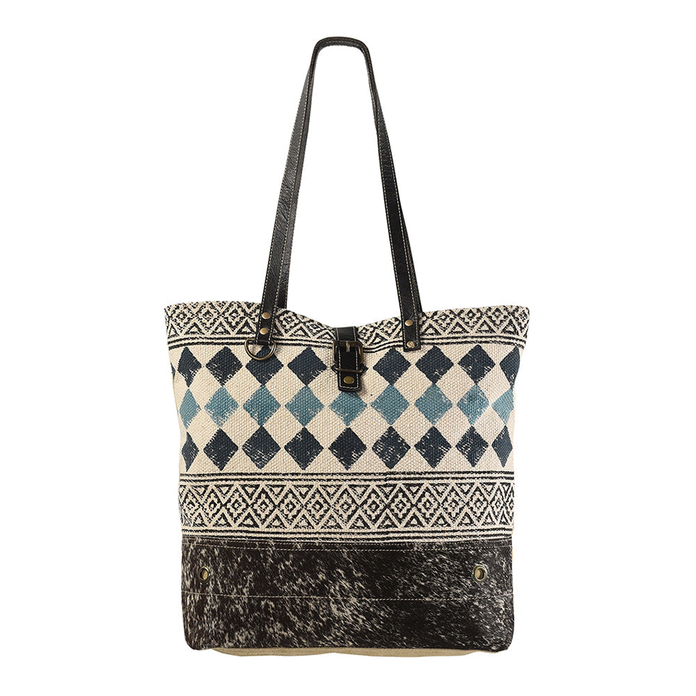 Ohlay Tote Upcycled Wool Upcycled Canvas Hair-on Genuine Leather