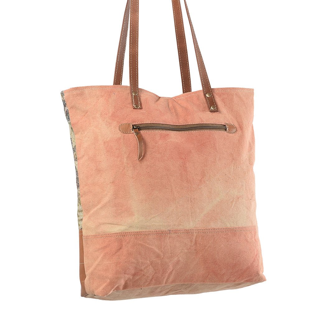 Ohlay Tote Upcycled Wool Canvas Genuine Leather