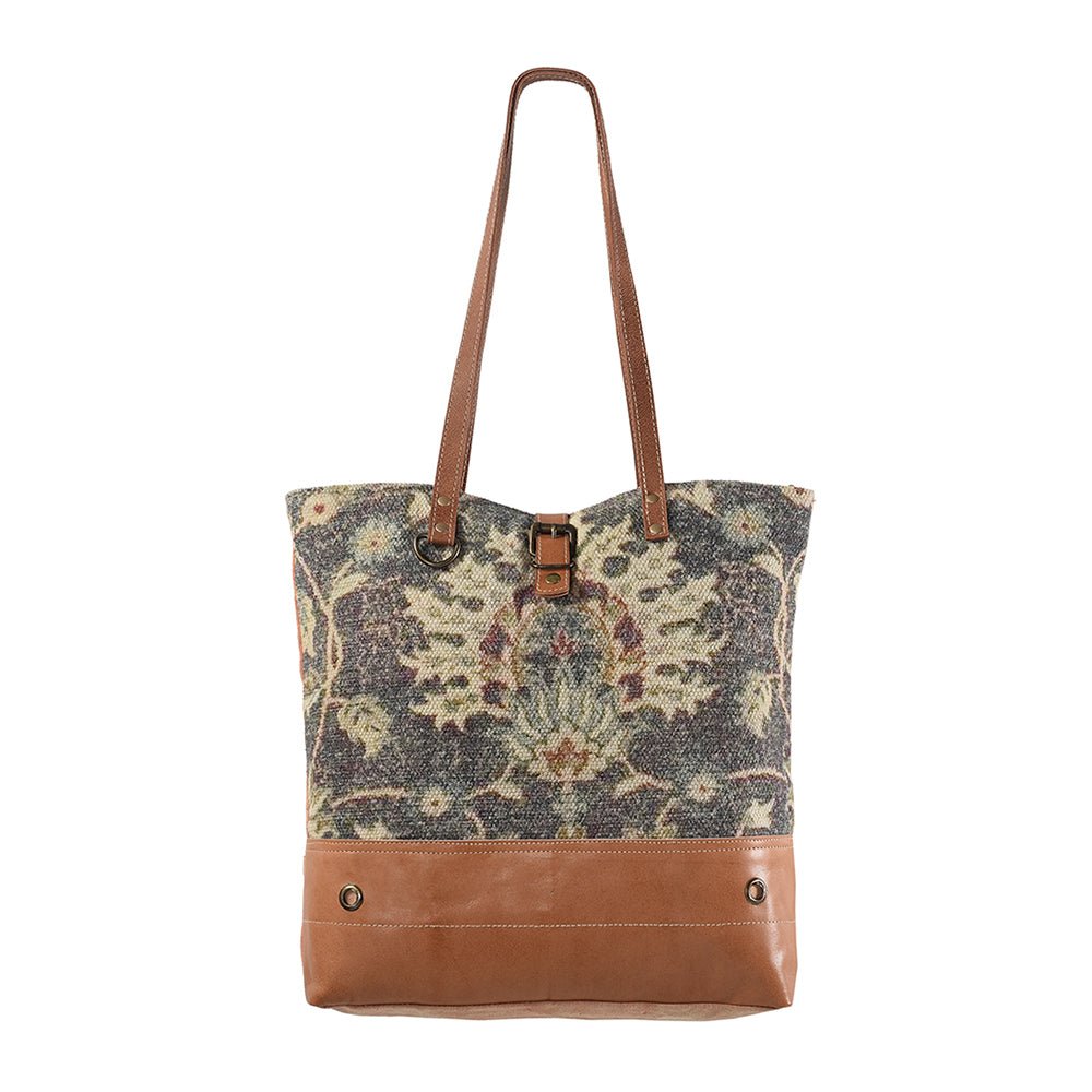 Ohlay Tote Upcycled Wool Canvas Genuine Leather