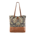 Ohlay Tote Upcycled Wool Canvas Genuine Leather