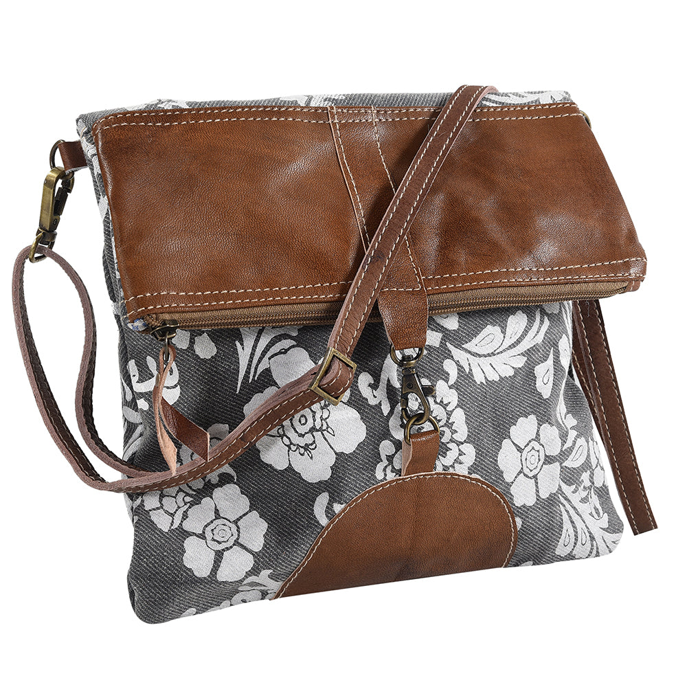 OHLAY Cross Body Upcycled Canvas Genuine Leather Women's Bag Western Handbag Purse | Womens Handbags Belt for Women Summer