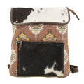 Ohlay Backpack Upcycled Canvas Hair-On Genuine Leather