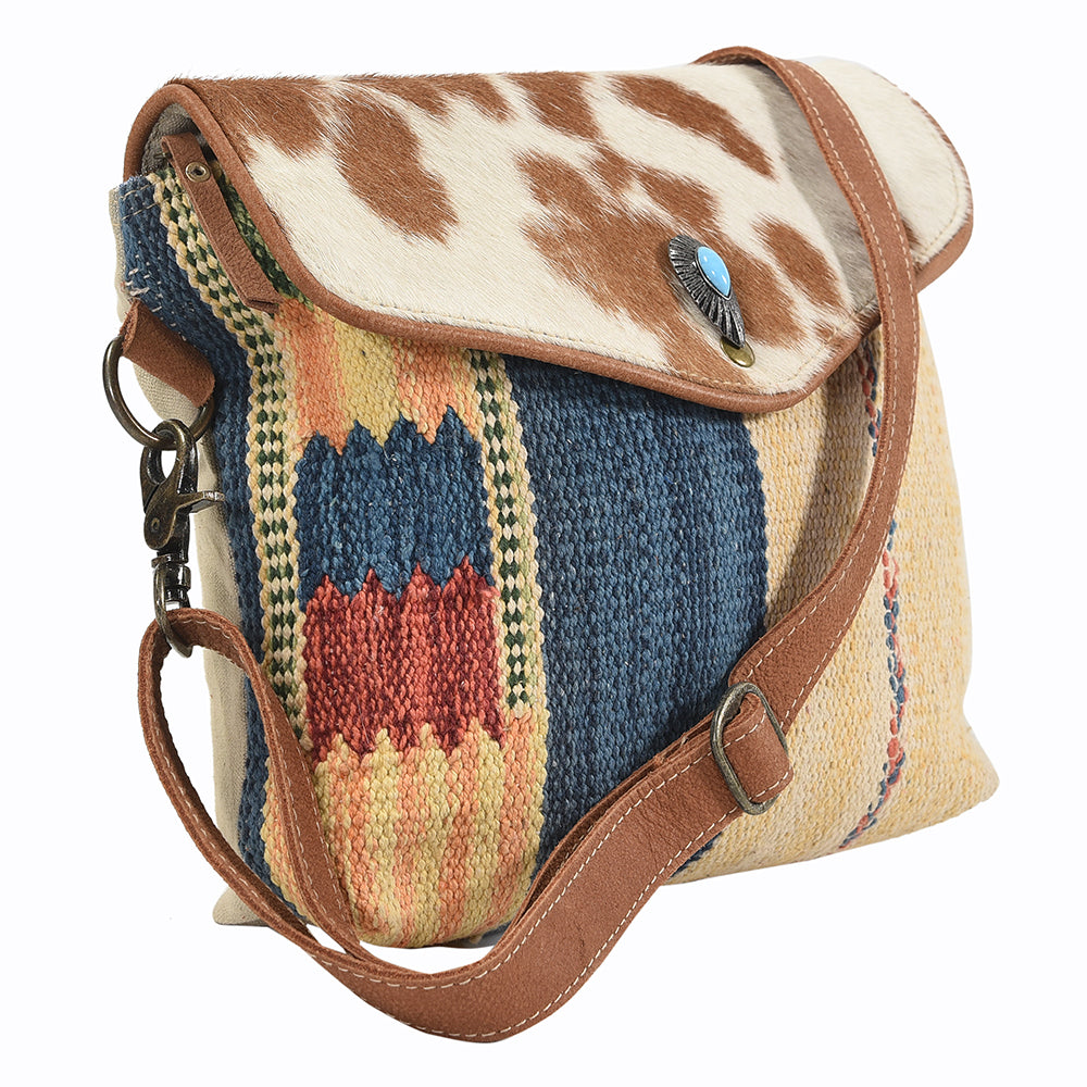 Ohlay Crossbody Upcycled Wool Upcycled Canvas Hair-On Genuine Leather