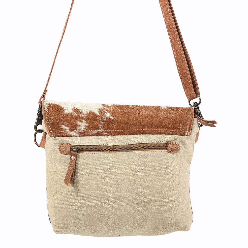 Ohlay Crossbody Upcycled Wool Upcycled Canvas Hair-On Genuine Leather