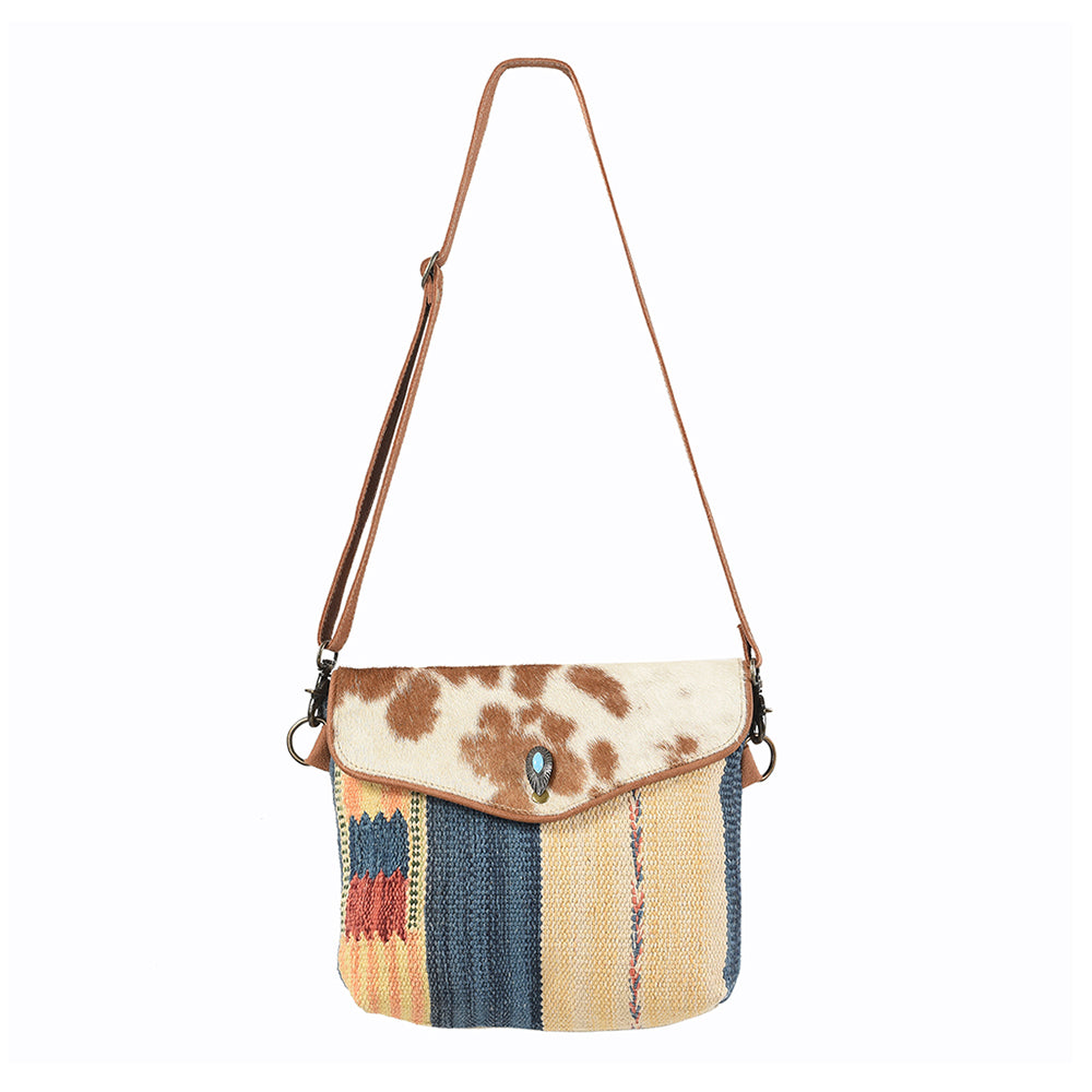 Ohlay Crossbody Upcycled Wool Upcycled Canvas Hair-On Genuine Leather