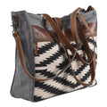 OHLAY Upcycled Wool Canvas Genuine Leather Tote