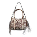 OHLAY Upcycled Wool Canvas Hair-On Genuine Leather Tote