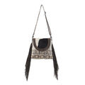 OHLAY Upcycled Wool Canvas Hair-On Genuine Leather Messenger Bag