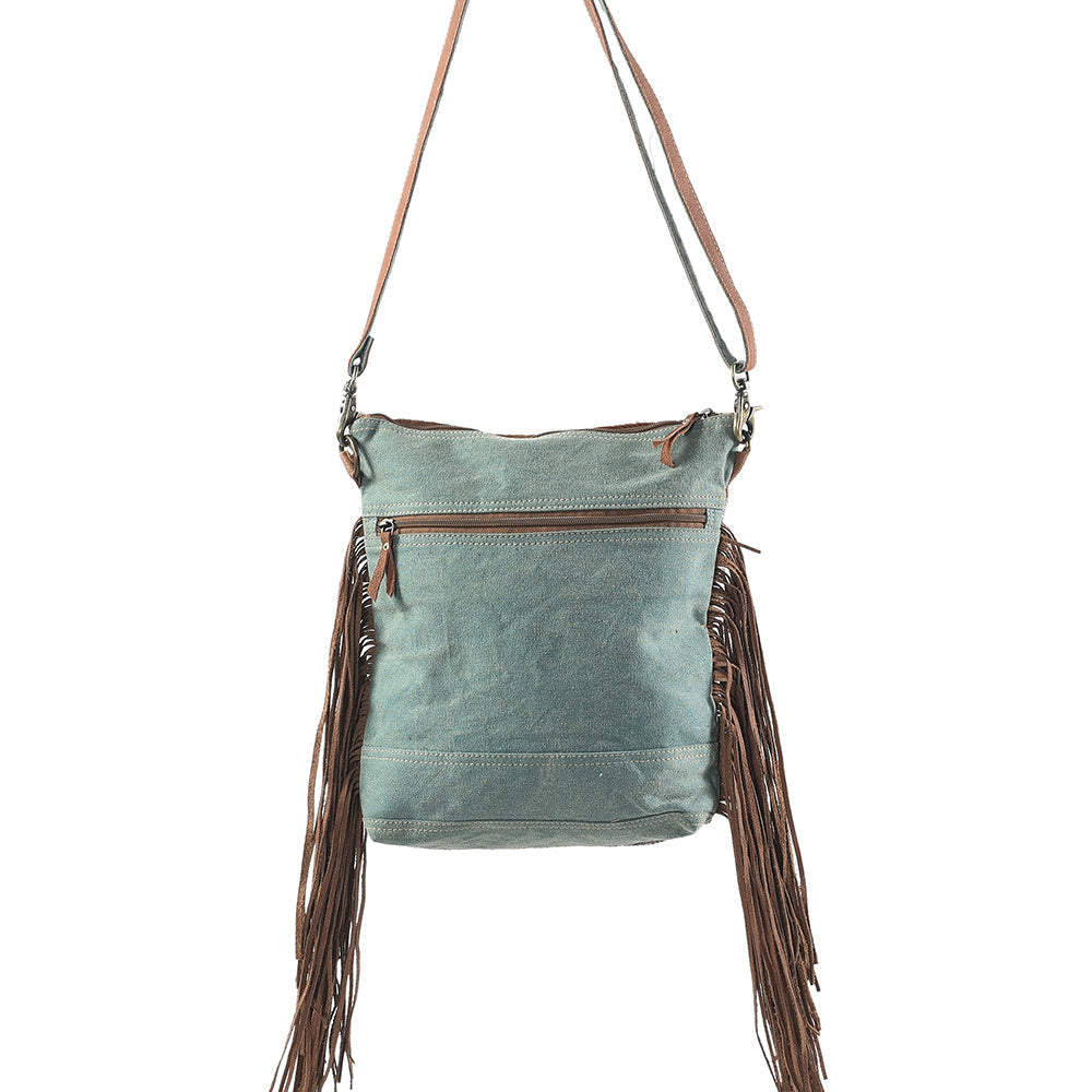 Ohlay Crossbody Upcycled Wool Upcycled Canvas Hair-On Genuine Leather