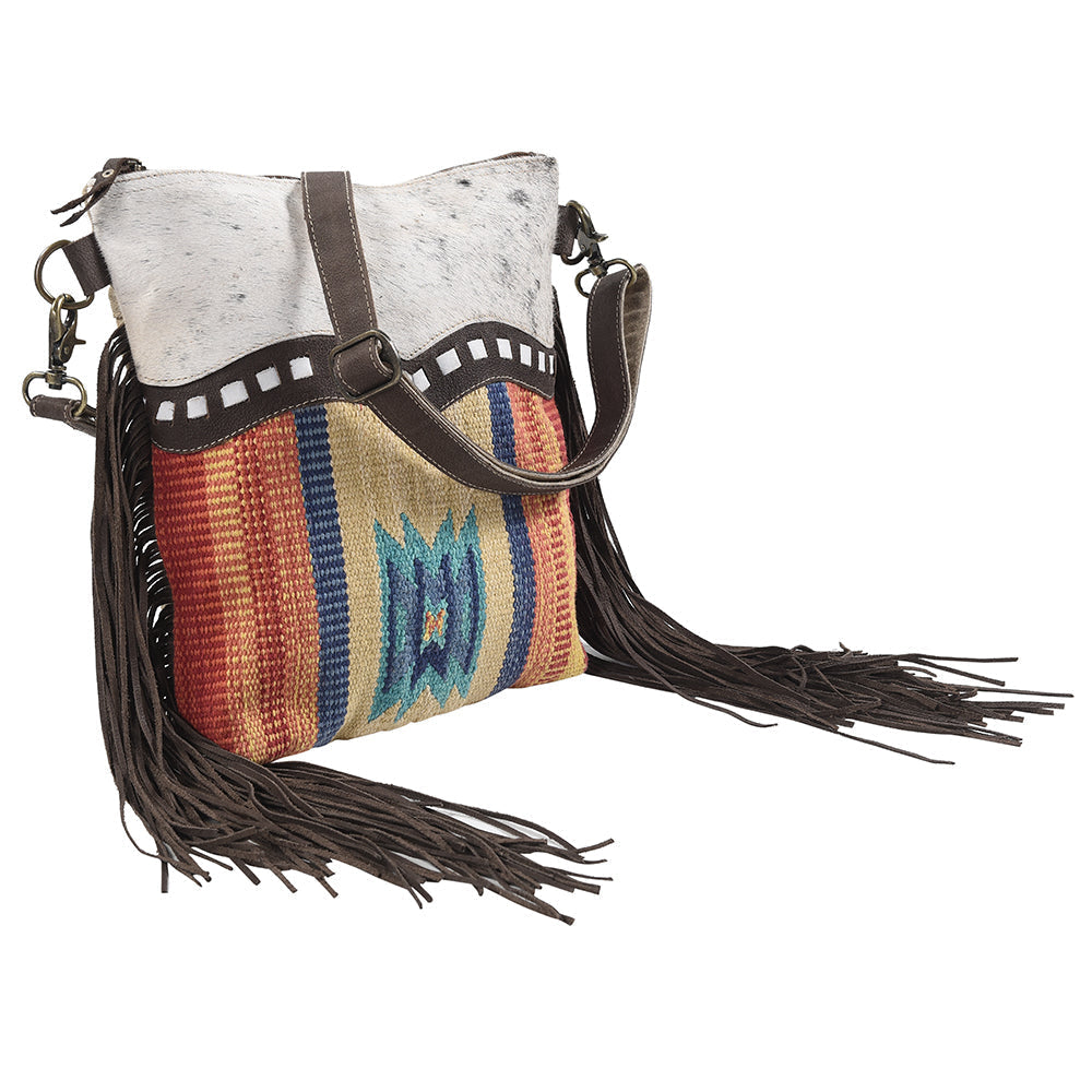 Ohlay Crossbody Upcycled Wool Upcycled Canvas Hair-On Genuine Leather