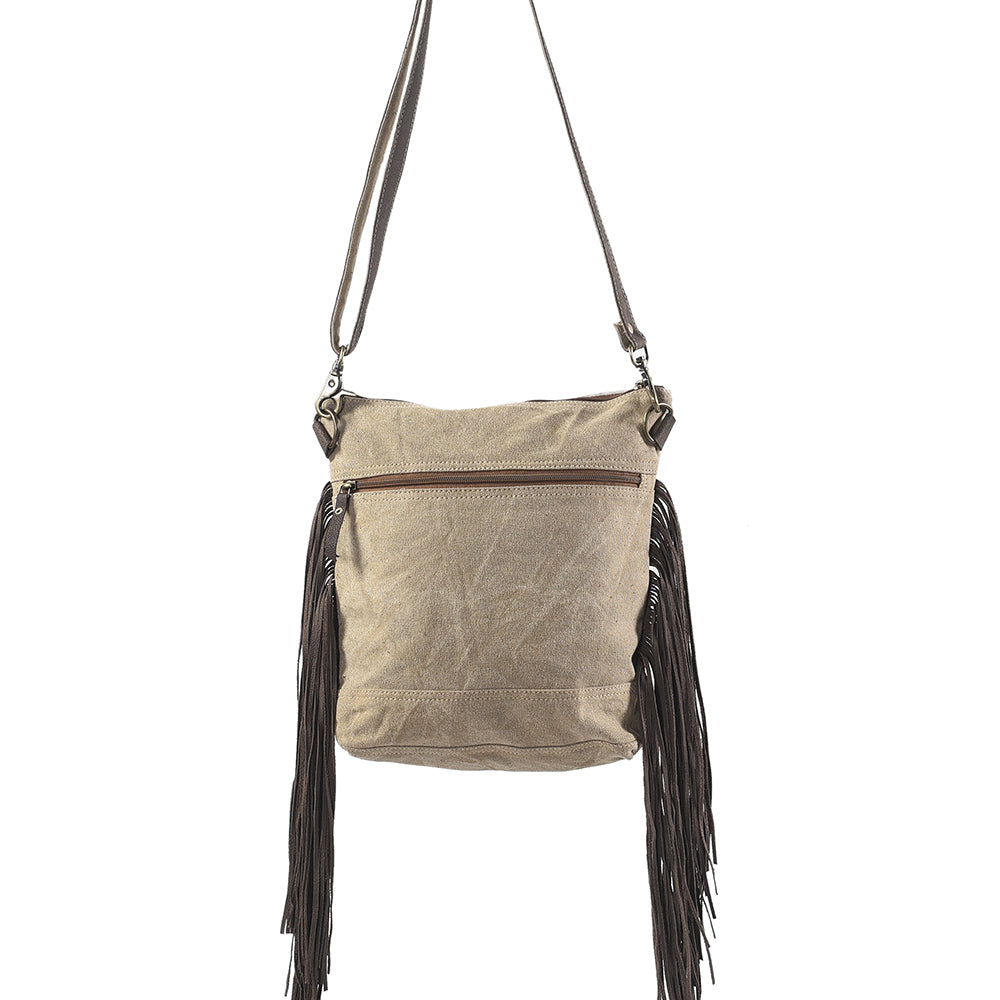 Ohlay Crossbody Upcycled Wool Upcycled Canvas Hair-On Genuine Leather