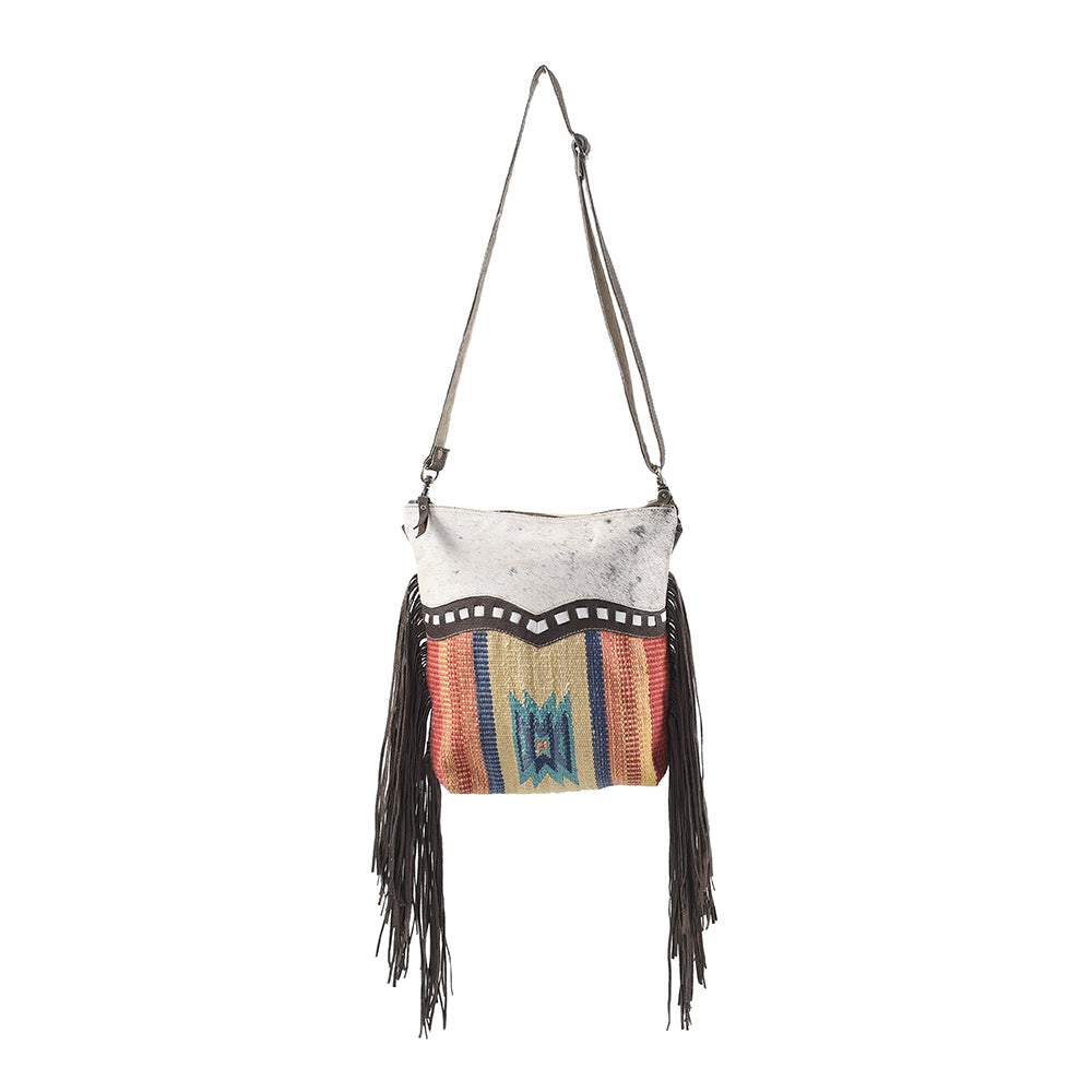 Ohlay Crossbody Upcycled Wool Upcycled Canvas Hair-On Genuine Leather