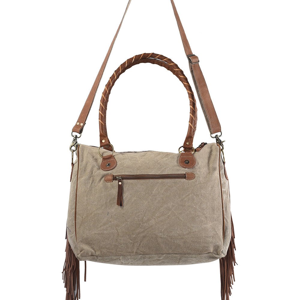 Upcycled Wool and Leather Tote Bag With Western Style