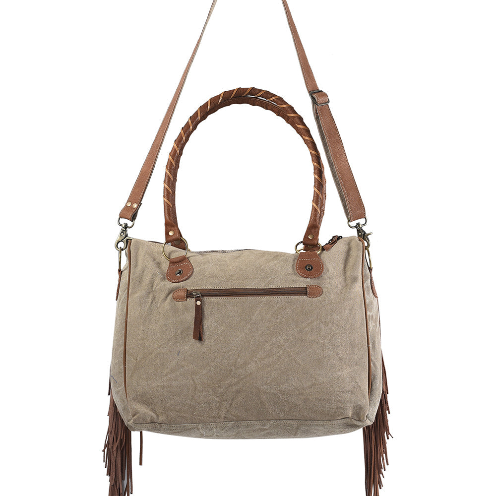 OHLAY KB261 TOTE Upcycled Wool Canvas Genuine Leather women bag western handbag purse