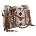 Upcycled Wool and Leather Tote Bag With Western Style