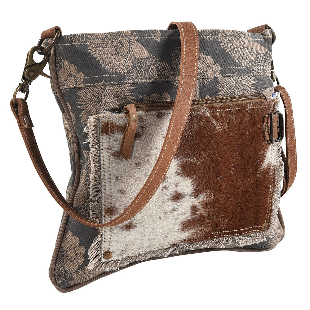Ohlay Crossbody Upcycled Canvas Hair-On Genuine Leather