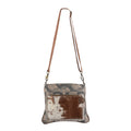 Ohlay Crossbody Upcycled Canvas Hair-On Genuine Leather