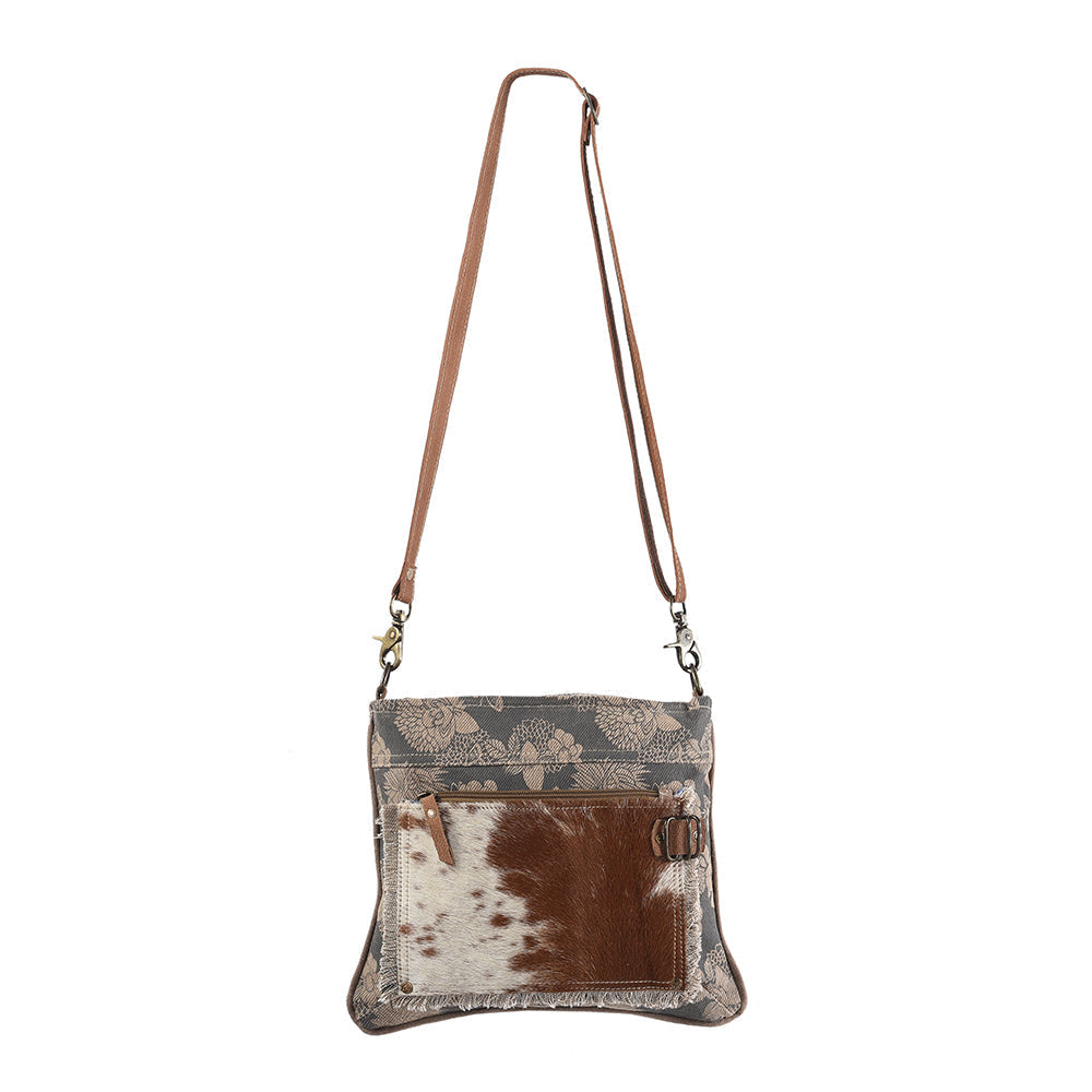 Ohlay Crossbody Upcycled Canvas Hair-On Genuine Leather