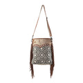 OHLAY Upcycled Wool Canvas Hair-On Genuine Leather Messenger Bag