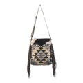 OHLAY Upcycled Wool Canvas Hair-On Genuine Leather Messenger Bag