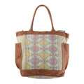 OHLAY Upcycled Wool Canvas Genuine Leather Tote