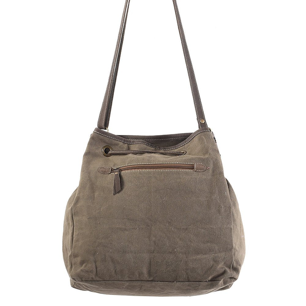 OHLAY Bucket Upcycled Wool Canvas Hair On Genuine Leather Women Bag Western Handbag Purse | Womens Handbags Belt for Summer
