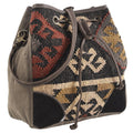 OHLAY Bucket Upcycled Wool Canvas Hair On Genuine Leather Women Bag Western Handbag Purse | Womens Handbags Belt for Summer